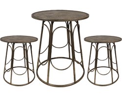 Clayre & Eef Sidetable Ø 65x73 cm Goudkleurig IJzer