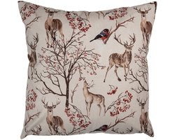 Clayre & Eef Sierkussen 45x45 cm Beige Polyester Dieren