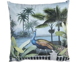Clayre & Eef Sierkussen 45x45 cm Blauw Synthetisch Pauw