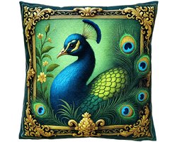 Clayre & Eef Sierkussen 45x45 cm Groen Polyester Pauw