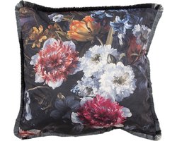 Clayre & Eef Sierkussen 45x45 cm Groen Synthetisch Bloemen