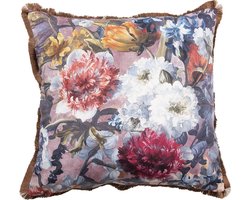 Clayre & Eef Sierkussen 45x45 cm Roze Wit Synthetisch Bloemen