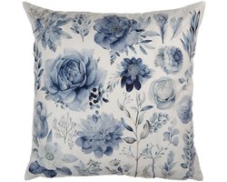 Clayre & Eef Sierkussen 45x45 cm Wit Polyester Bloemen