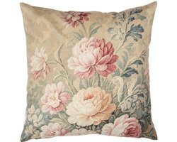 Clayre & Eef Sierkussen Beige Synthetisch Bloemen