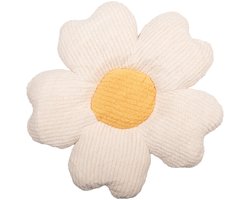 Clayre & Eef Sierkussen Bloem 45x45cm Wit Synthetisch