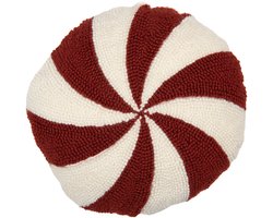 Clayre & Eef Sierkussen Ø 30x10 cm Rood Polyester