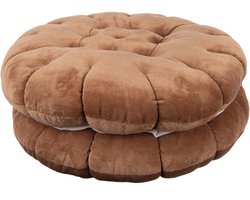 Clayre & Eef Sierkussen Ø 40x10 cm Bruin Polyester