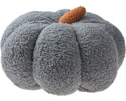 Clayre & Eef Sierkussen Pompoen Ø 28x18 cm Grijs Synthetisch