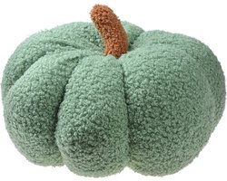 Clayre & Eef Sierkussen Pompoen Ø 28x18 cm Groen Synthetisch