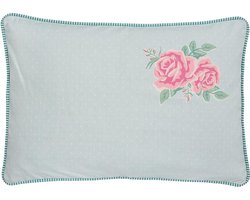 Clayre & Eef Sierkussen SCF36 35*50 cm Roze Katoen Rechthoek Bloemen Sierkussenhoes Kussen hoes