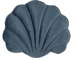 Clayre & Eef Sierkussen Schelp 38x48 cm Blauw Polyester Kussenhoes met Kussenvulling