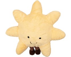 Clayre & Eef Sierkussen Zon Ø 44x18 cm Geel Polyester