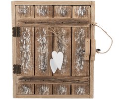Clayre & Eef Sleutelkastje 24x7x30 cm Bruin Wit Hout
