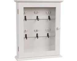 Clayre & Eef Sleutelkastje 25x7x31 cm Wit Hout