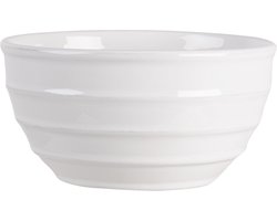 Clayre & Eef Soepkom 1000 ml Wit Keramiek Strepen