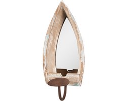 Clayre & Eef Spiegel 15x17x36 cm Beige Hout