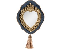Clayre & Eef Spiegel 19x3x22 cm Blauw Goudkleurig Polyresin