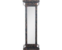 Clayre & Eef Spiegel 45x131 cm Blauw Bruin Hout Grote Spiegel