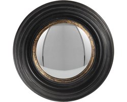 Clayre & Eef Spiegel Ø 16 cm Zwart Kunststof
