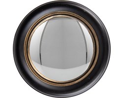 Clayre & Eef Spiegel Ø 27 cm Zwart Goudkleurig Hout