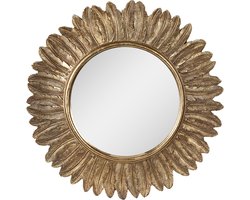 Clayre & Eef Spiegel Ø 31 cm Goudkleurig Polyresin
