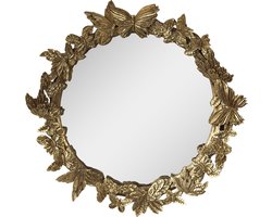 Clayre & Eef Spiegel Ø 34 cm Goudkleurig Polyresin