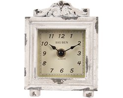 Clayre & Eef Staande Klok 10x6x14 cm Grijs Hout