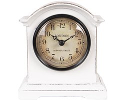 Clayre & Eef Staande Klok 13x7x14 cm Wit Hout