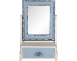 Clayre & Eef Staande Spiegel 25x38 cm Blauw MDF
