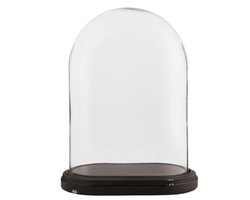 Clayre & Eef Stolp 26x15x34 cm Bruin Glas Ovaal Glazen Stolp