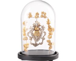 Clayre & Eef Stolp 26x16x37 cm Goudkleurig Zwart Glas Hart