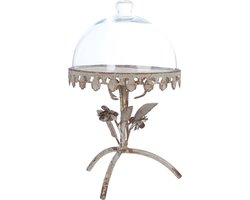 Clayre & Eef Stolp Ø 20x35 cm Grijs IJzer Bloemen