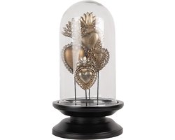 Clayre & Eef Stolp Ø 21x37 cm Goudkleurig IJzer Glas Harten