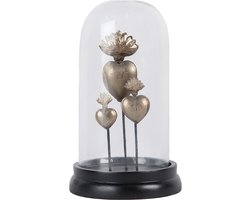 Clayre & Eef Stolp Ø 22x13 cm Zilverkleurig IJzer Glas Harten