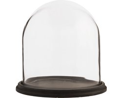 Clayre & Eef Stolp Ø 23x22 cm Bruin Glas Rond Glazen Stolp