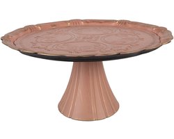 Clayre & Eef Taartplateau op Voet Ø 33x14 cm Roze Kunststof