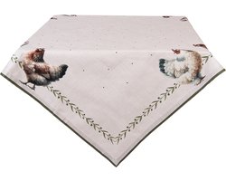 Clayre & Eef Tafelkleed 100x100 cm Beige Katoen