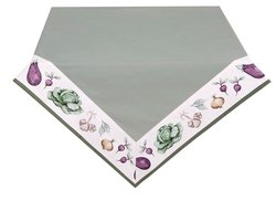 Clayre & Eef Tafelkleed 150*250 cm Paars, Groen Katoen Rechthoek Groente Tafellaken Tafellinnen Tafeltextiel