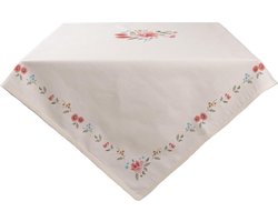 Clayre & Eef Tafelkleed 150x150 cm Beige Katoen Rozen
