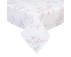 Clayre & Eef Tafelkleed - Landelijk - Blossom - 100 % Katoen - Oud Roze - 150 x 150 cm