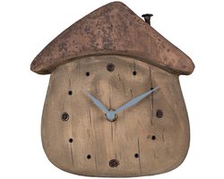 Clayre & Eef Tafelklok 18x5x19 cm Bruin Hout