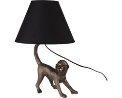 Clayre & Eef Tafellamp Aap 29x27x43 cm Bruin Polyresin