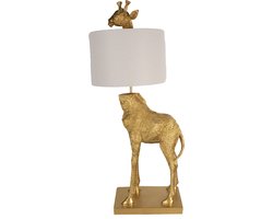 Clayre & Eef Tafellamp Giraf 39x30x85 cm Goudkleurig Kunststof Bureaulamp