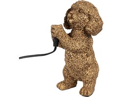 Clayre & Eef Tafellamp Hond 11x13x23 cm Goudkleurig Kunststof