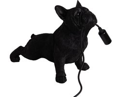 Clayre & Eef Tafellamp Hond 35x19x28 cm Zwart Kunststof