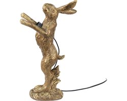 Clayre & Eef Tafellamp Konijn 12x24x41 cm Goudkleurig Kunststof