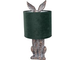 Clayre & Eef Tafellamp Konijn Ø 20x43 cm Bruin Groen Polyresin