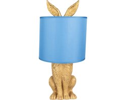 Clayre & Eef Tafellamp Konijn Ø 20x43 cm Goudkleurig Polyresin