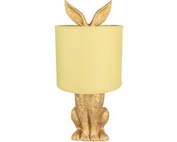 Clayre & Eef Tafellamp Konijn Ø 20x43 cm Goudkleurig Polyresin
