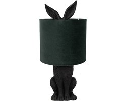 Clayre & Eef Tafellamp Konijn Ø 20x43 cm Zwart Groen Kunststof